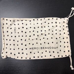 Clare V Cream and Black Merci Beaucoup Pouch